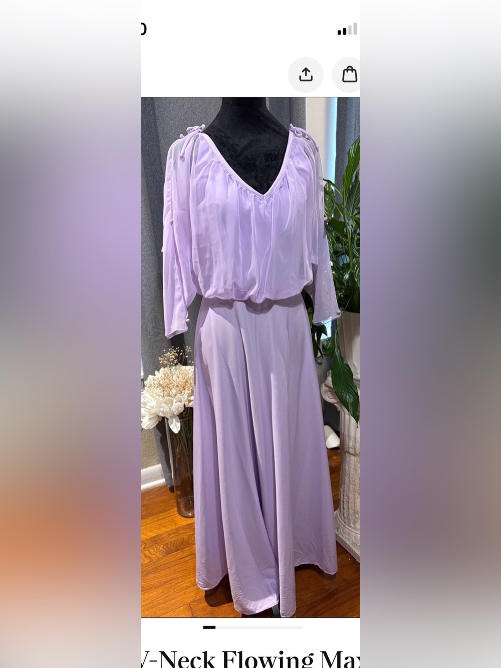 Lilac V-Neck Flowing Maxi Dress Bridesmaid Dress
